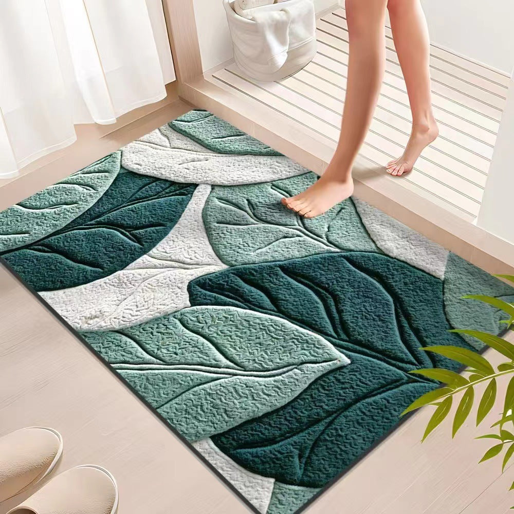 Floral Textured Indoor Mat Bowlift