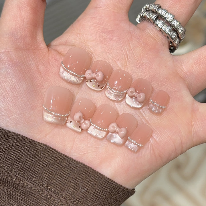 Artificial Nail Art Tips with Playful Design Bowlift