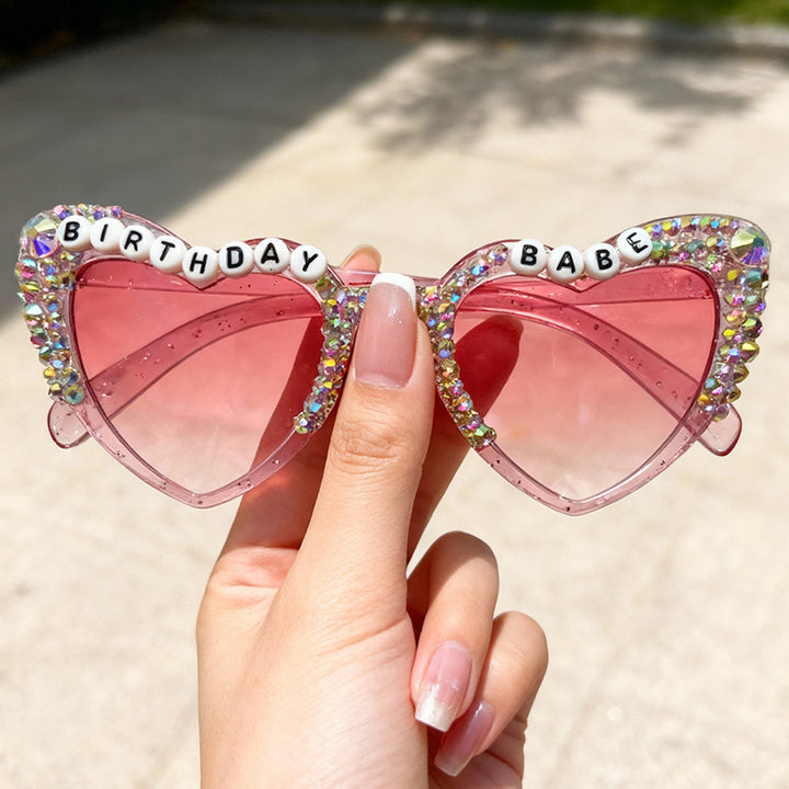 Birthday-Themed Heart-Shaped Sunglasses Bowlift