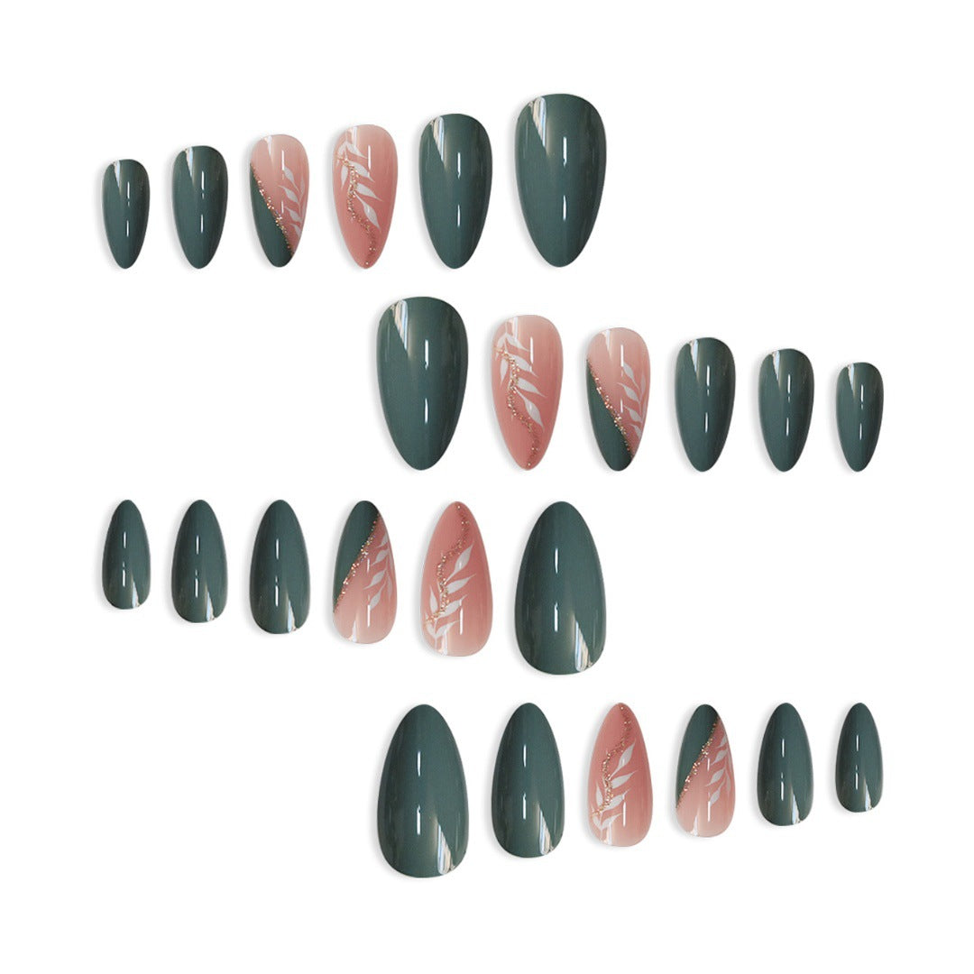 Elegant Almond-Shaped Press-On Nail Extensions Bowlift