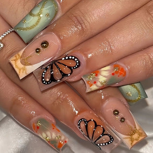 Creative 3D Bow and Pearl Nail Extensions Bowlift