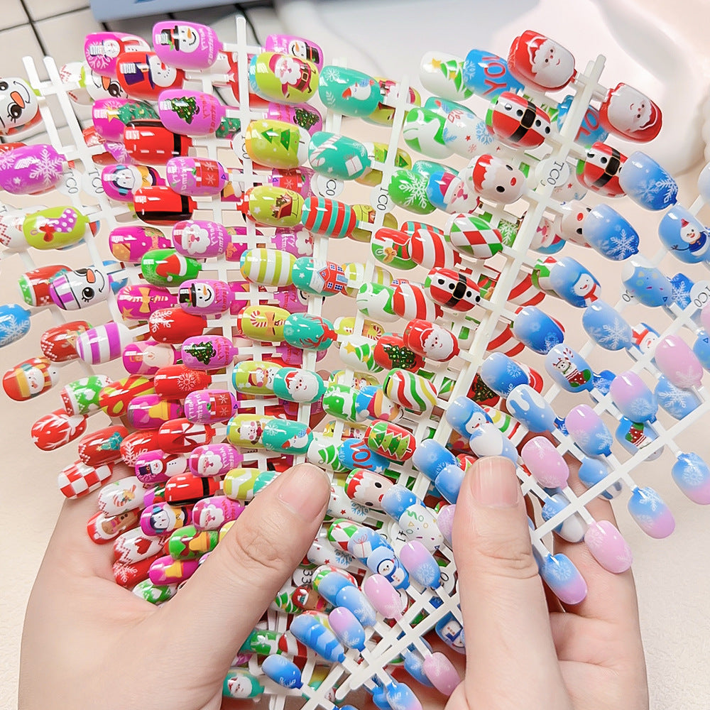Children's Fun Holiday-Themed Fake Nail Set Bowlift