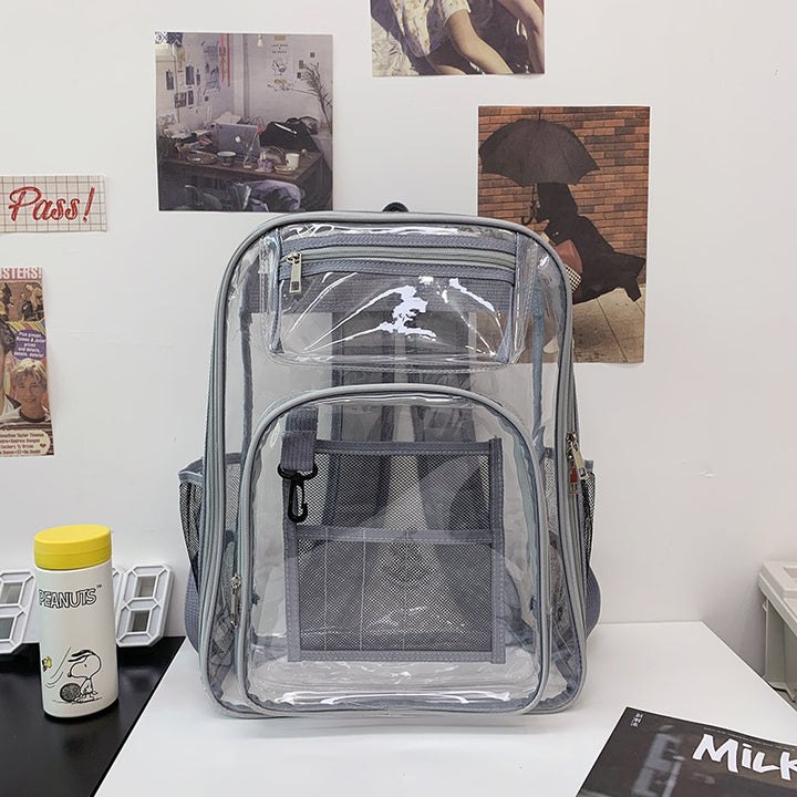 Transparent Multi-Pocket Clear School Backpack Bowlift