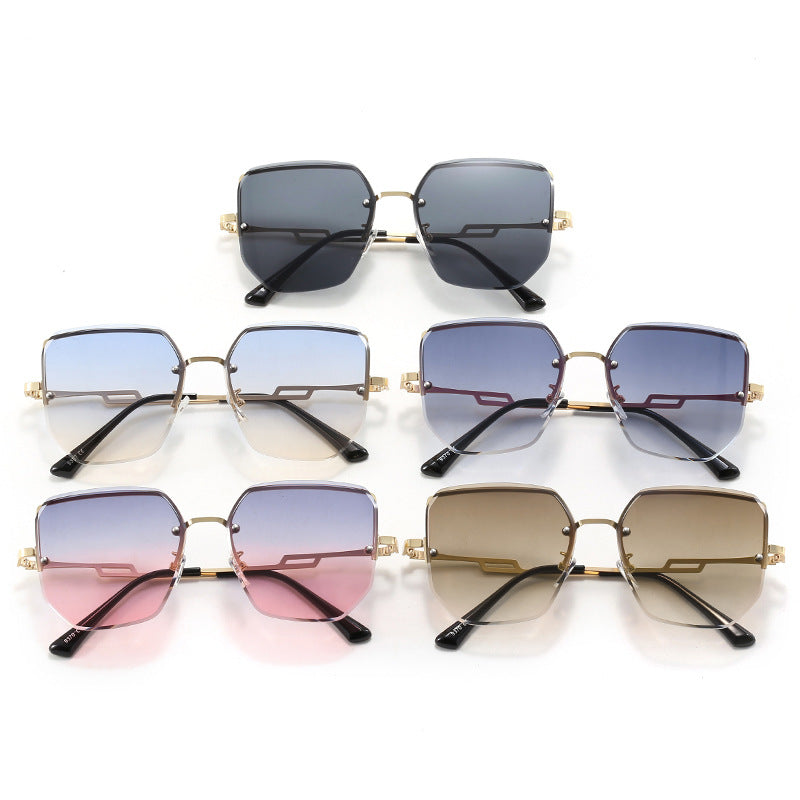 Women's geometric designer sunglasses with mirrored lenses Bowlift