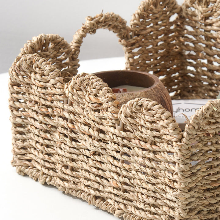 Decorative storage basket with two handles Bowlift