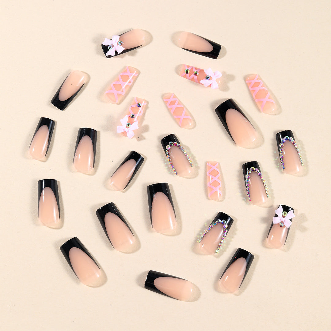 Decorative Long Stiletto Nail Art Design Bowlift