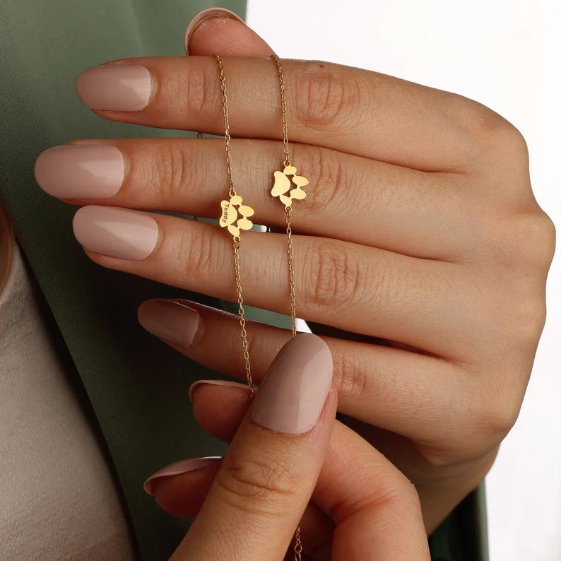 Delicate Floral Station Chain Bracelet Bowlift