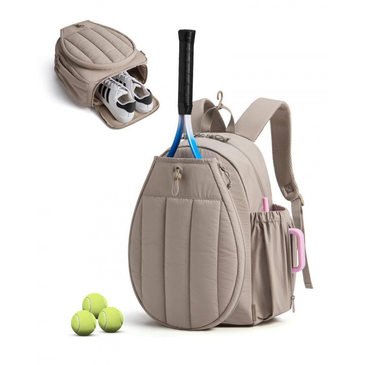 Sporty tennis backpack with shoe compartment and ergonomic carrying system Bowlift