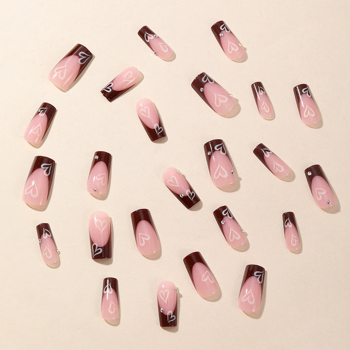 Artificial nail set with romantic heart designs Bowlift