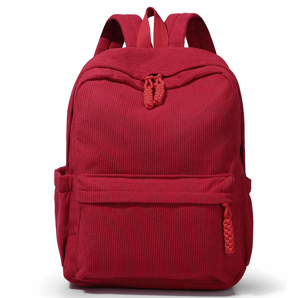 Casual Corduroy Backpack Bowlift