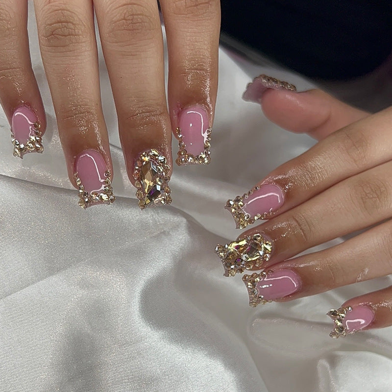 Glamorous Rhinestone-Embellished Press-On Nails Bowlift