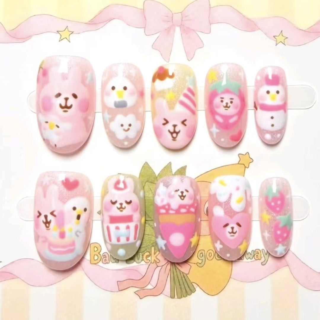 Creative Cartoon Press-On Nail Art Bowlift