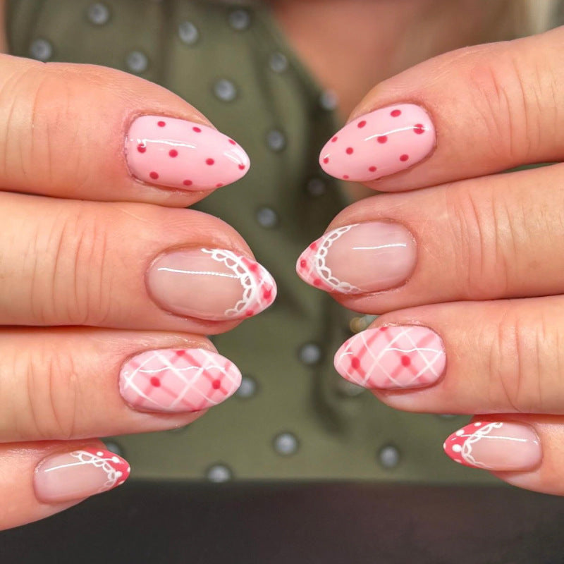 Artful Nail Art with Flower Design and Blue French Tip Bowlift