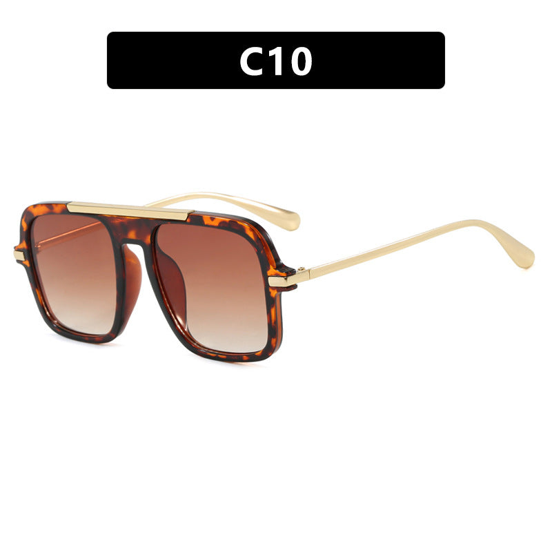 Women's square designer sunglasses with gold accents and protective UV filter Bowlift
