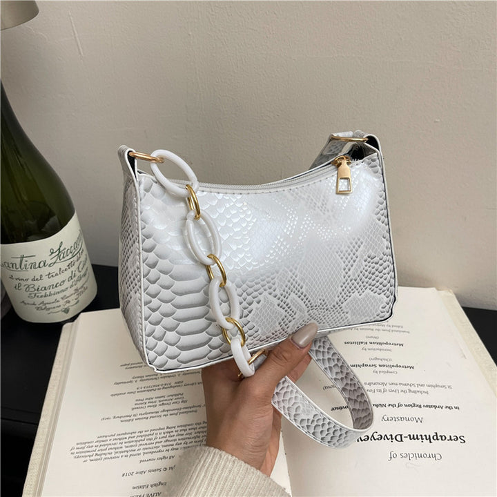 Stylish Textured Snakeskin Effect Handbag Bowlift