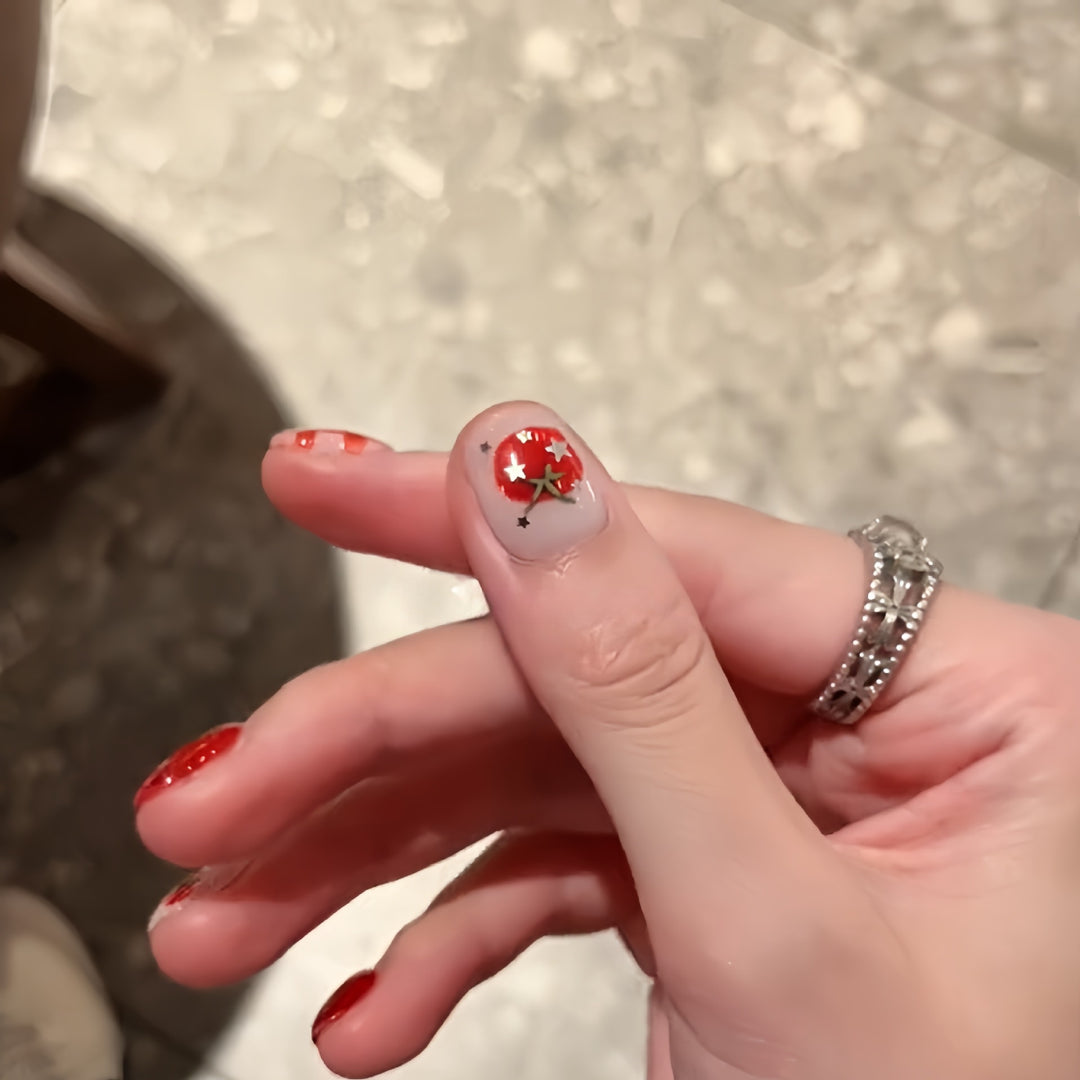 Artificial artificial nails with fruity strawberry design Bowlift