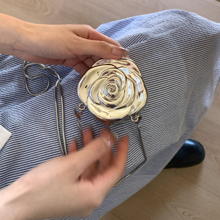 Elegantly Crafted Rose-Shaped Crossbody Bag Bowlift