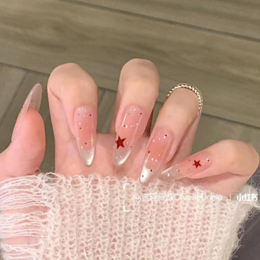 Decorative Press-On Nail Extensions with Bow and Rhinestone Accents Bowlift