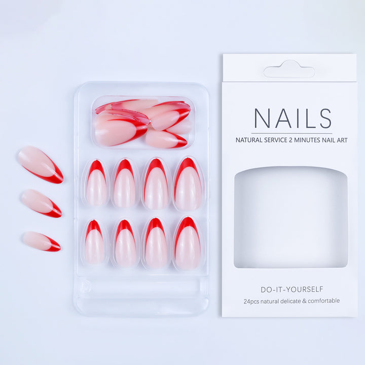 Artificial nails in stylish stiletto design with eye-catching top coat Bowlift