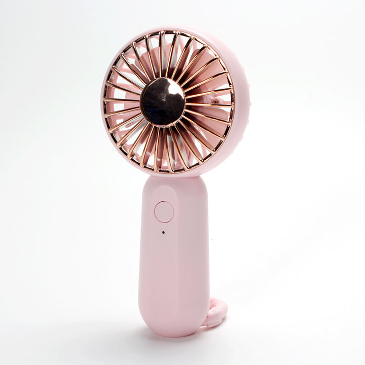 Women's compact portable handheld fan with rechargeable battery and carrying strap Bowlift