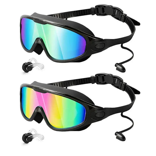 Diving mask with wide field of view and magnet holder Bowlift