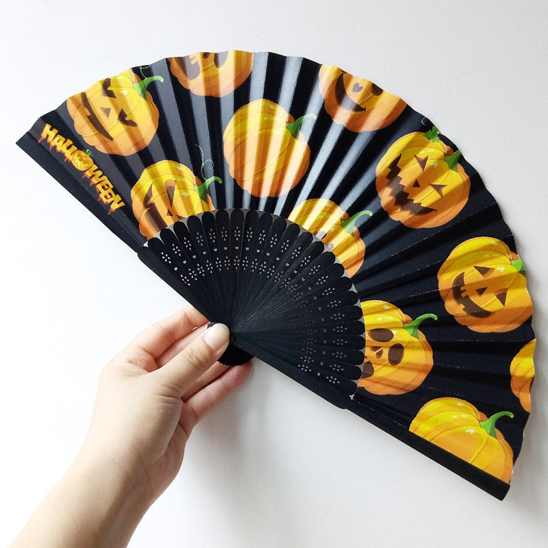 Women decorative fan with Halloween motifs Bowlift