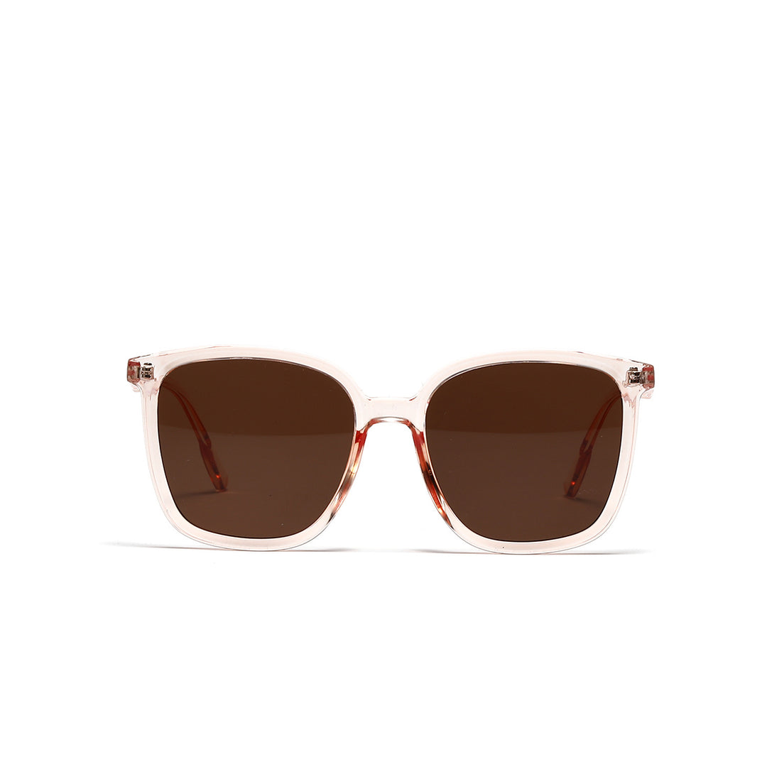 Women's stylish square sunglasses with clear frame and polarized lenses Bowlift