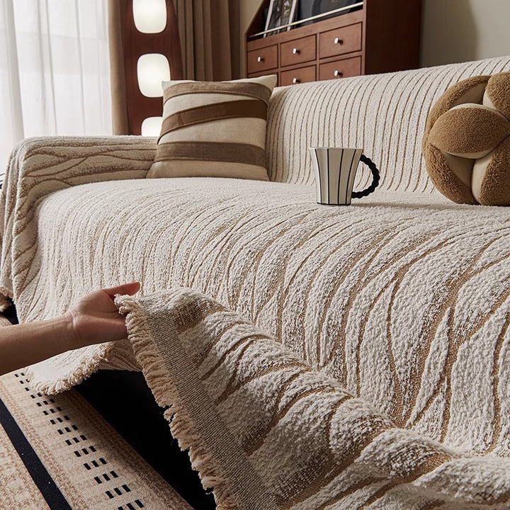 Textured Woven Sofa Throw Cover