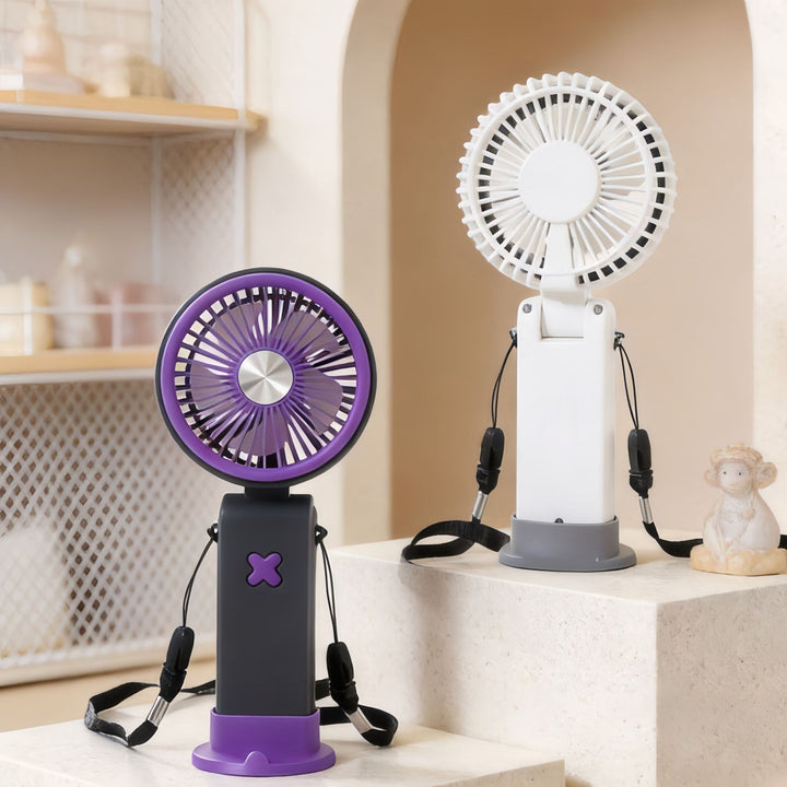 Ladies Portable Hand Fan with USB Connection and Flexible Carrying System Bowlift