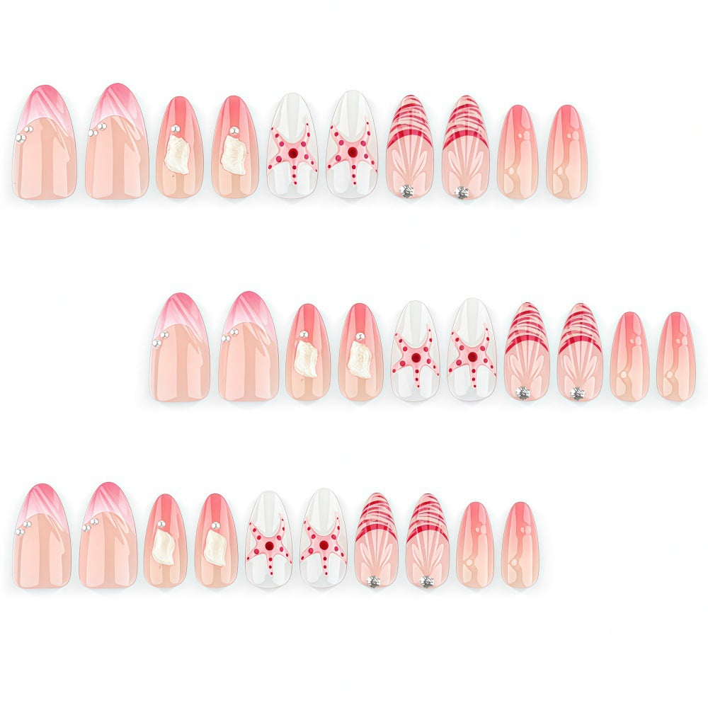 Artificial nails in maritime style with starfish motifs Bowlift