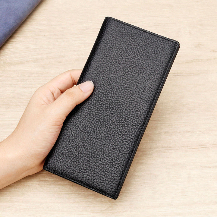 Textured Leather Long Wallet Bowlift
