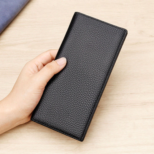 Textured Leather Long Wallet Bowlift