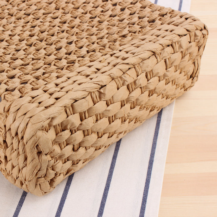 Soft and Stylish Straw Shoulder Bag with Removable Tassel Detail Bowlift