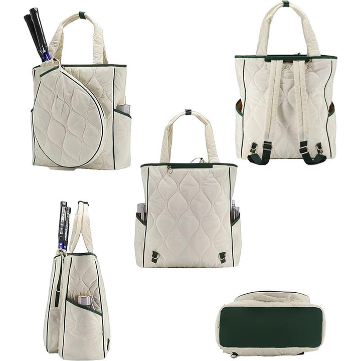 Sporty tennis bag with integrated racket and accessory compartment Bowlift