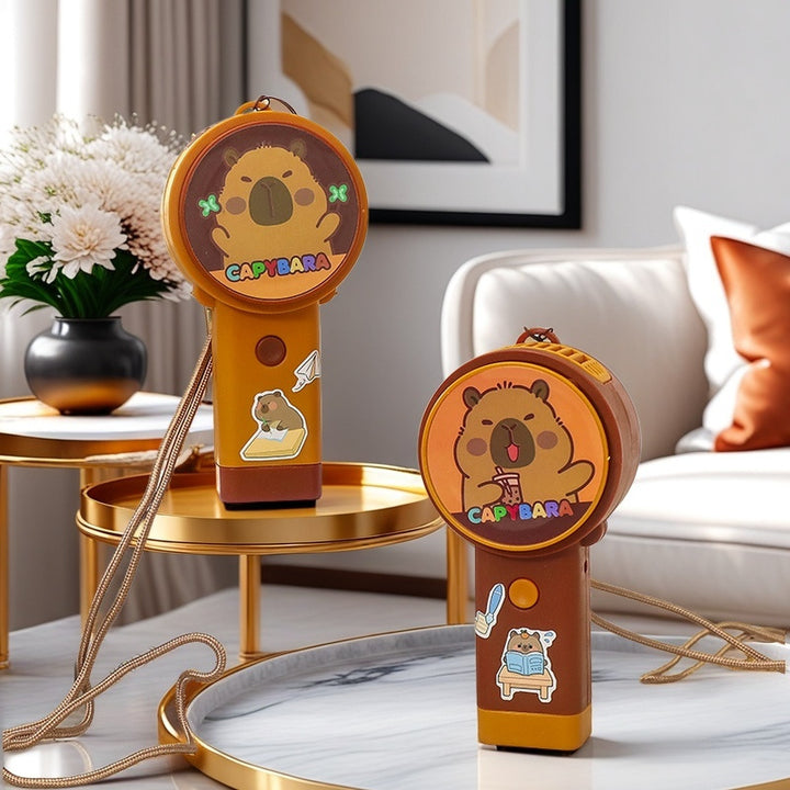 Women's Portable Mini Fan in Playful Capybara Design Bowlift
