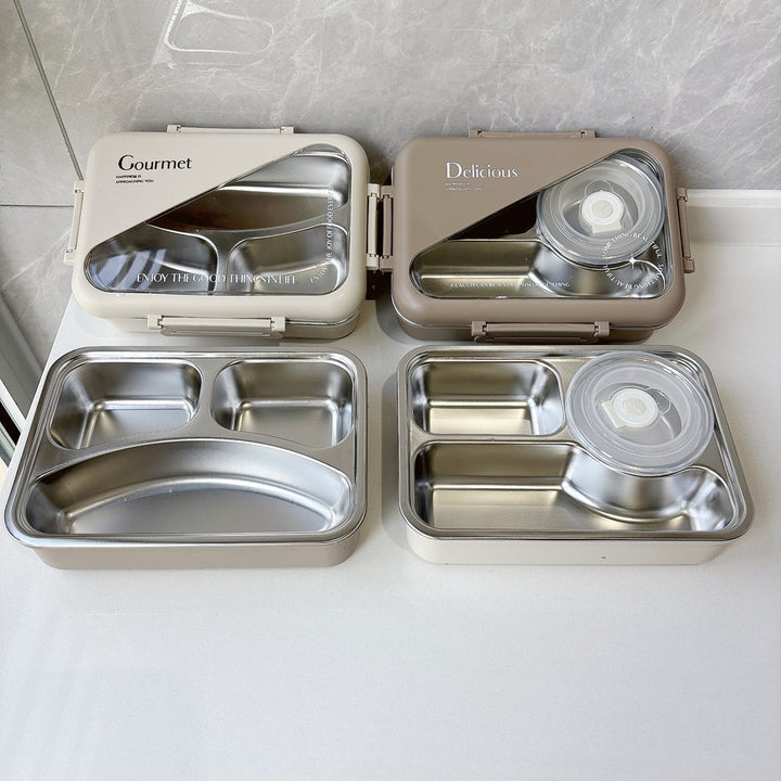 Multi-Compartment Durable Stainless Steel Food Storage