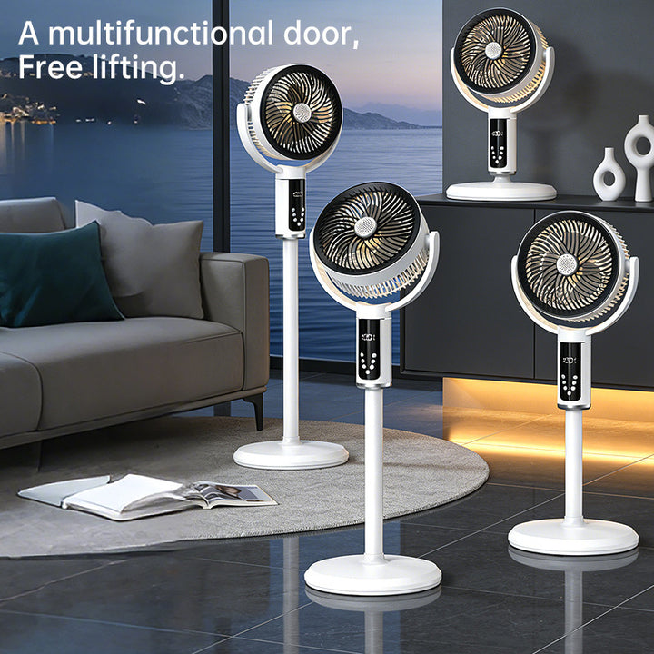 Unisex nan height-adjustable oscillating rechargeable pedestal fan with digital LED display remote and aromatherapy Bowlift