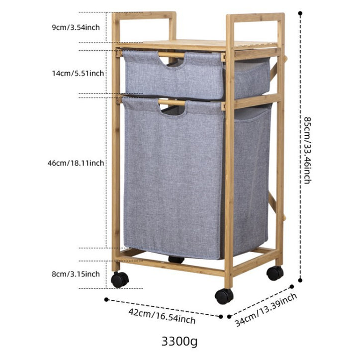 Laundry basket with bamboo frame and fabric insert Bowlift