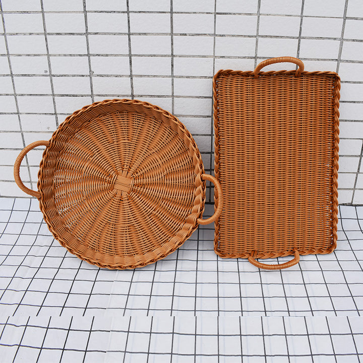 Handcrafted Woven Serving Tray Set Bowlift