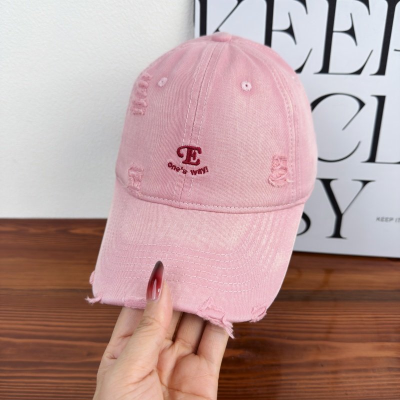 Unisex Distressed Denim Cap Bowlift