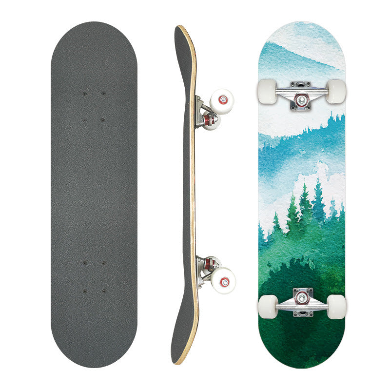 Complete Street Skateboard with Maple Deck Concave and Durable PU Wheels Bowlift