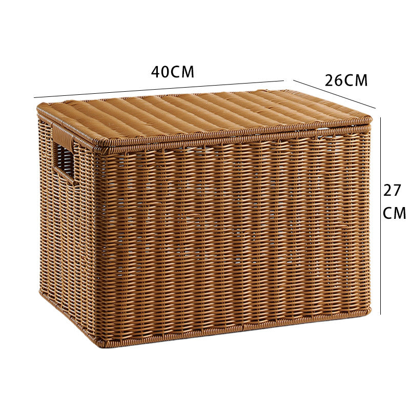 Handcrafted Rectangular Wicker Storage Box Bowlift