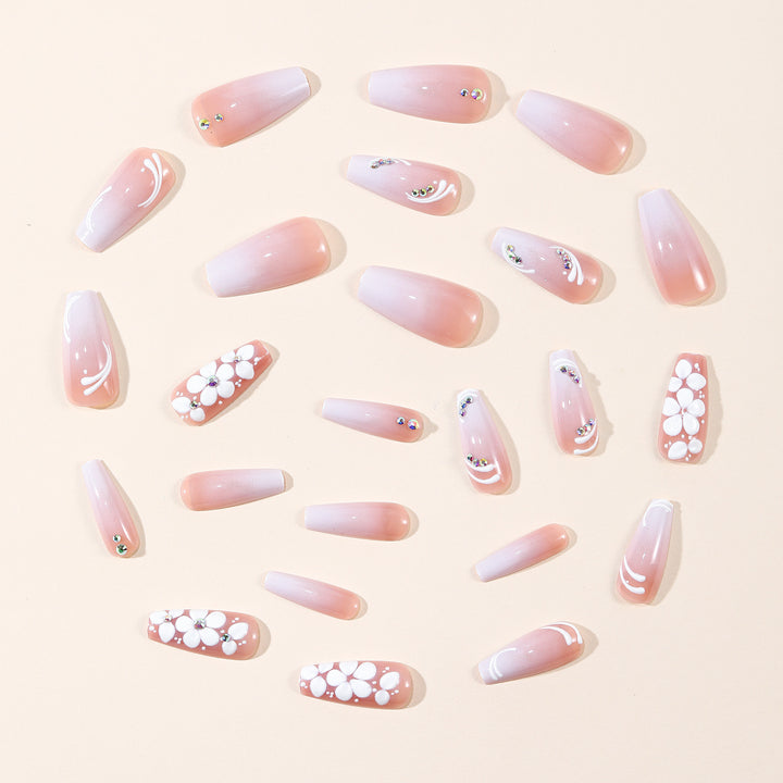 Ornate Floral Acrylic Nail Art Extensions Bowlift
