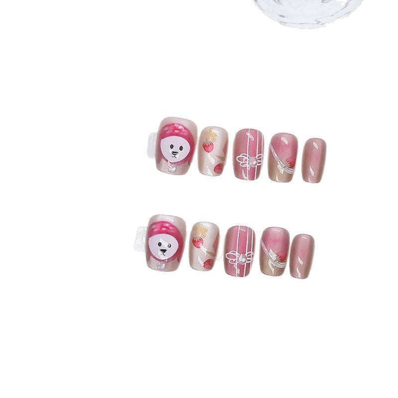 Artistic Cartoon-Themed Press-On Nail Art Bowlift