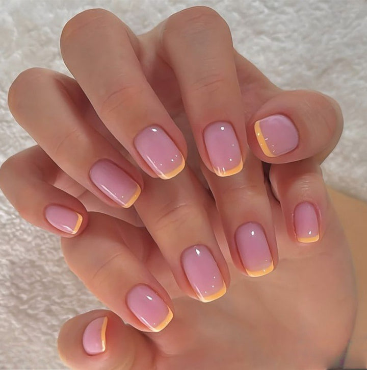 Chic French Tip Acrylic Press-On Nails Bowlift