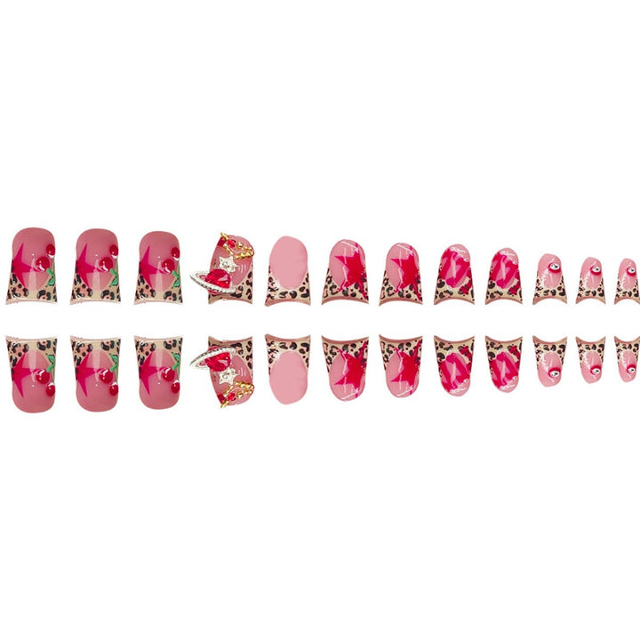 Artistic Leopard Print Press-On Nail Art Bowlift