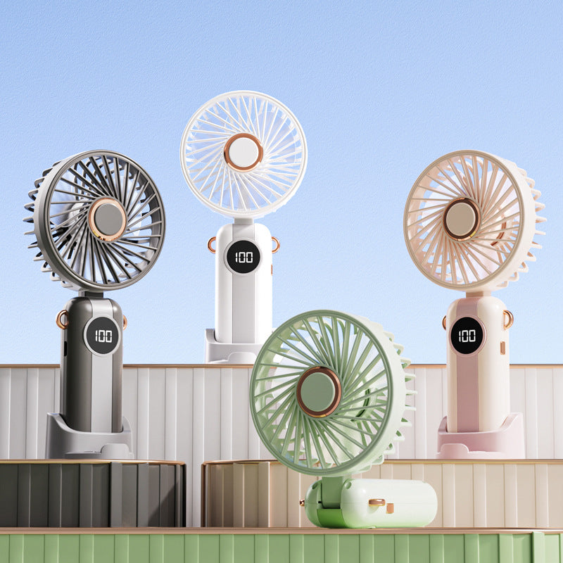 Unisex Portable Fan with Smart LED Display and Variable Speed Control Bowlift