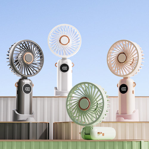 Unisex Portable Fan with Smart LED Display and Variable Speed Control Bowlift