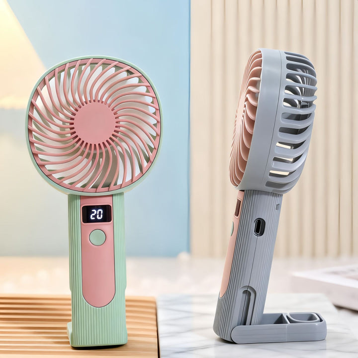 Women's Portable Handheld Fan with Digital Speed Display Bowlift 1782815883