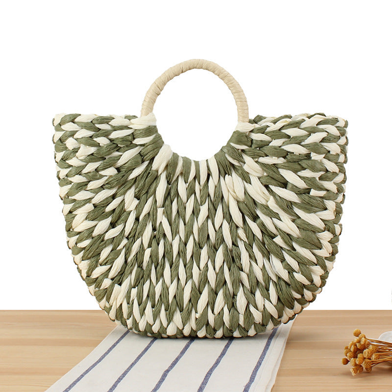 Handbag Made of Handmade Woven Material with Modern Design Bowlift